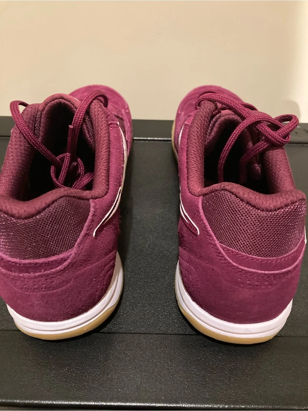 Nike Men’s Burgundy Suede Trainer with White Swoosh